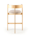 Moulin Bar Chair in bouclé latte with beech wood base – theMADgroup
