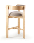 Moulin Bar Chair in bouclé latte with beech wood base – theMADgroup