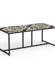 Caldas Rectangle Circules table with Circules ceramic top and black base | theMADgroup