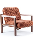 James Armchair in Racer Clove with 056-3 beech wood frame and nude matte lacquered tubes – theMADgroup