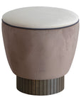 Aman Pouf - Modern low stool with pleated base and two-tone upholstery | theMADgroup