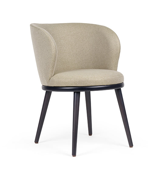 Audrey CB armchair with modern curved back and sleek frame | theMADgroup