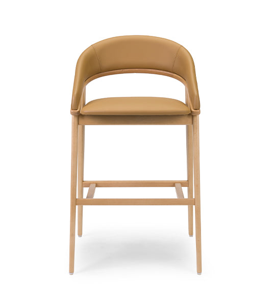 Tagada EST Bar Stool with elevated frame and curved modern seat | theMADgroup