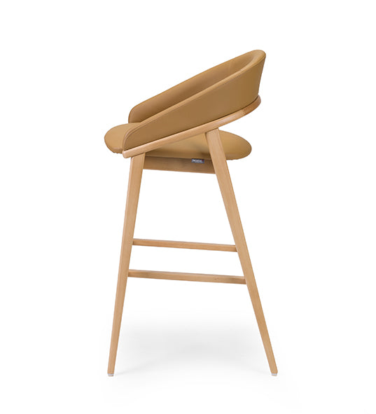 Tagada EST Bar Stool with elevated frame and curved modern seat | theMADgroup