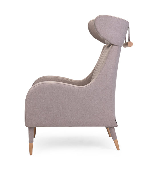 Tula lounge chair with modern curves and relaxed design | theMADgroup