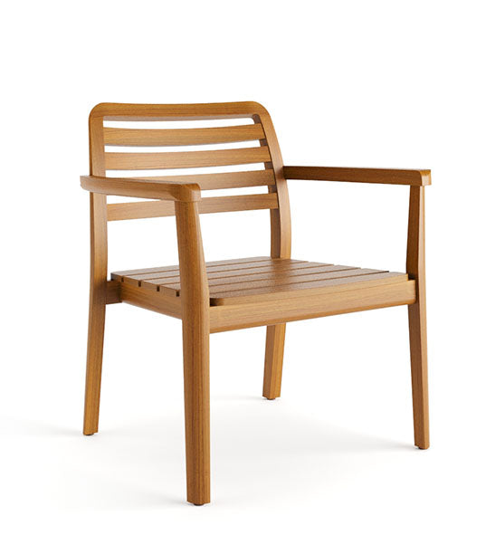 Low-slung Palmar Lounge outdoor chair with airy, modern frame | theMADgroup