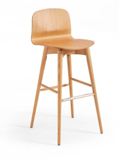 Liù H75 LR-LG Stool | Eco-Leather Low Back Bar Stool | theMADgroup