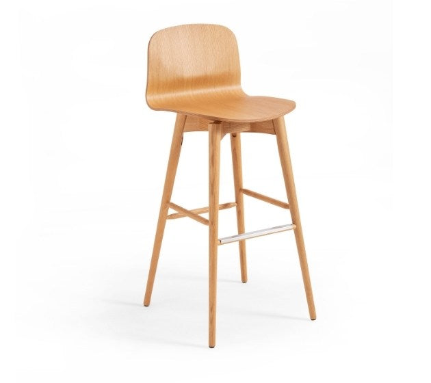Liù H75 LR-LG Stool | Eco-Leather Low Back Bar Stool | theMADgroup