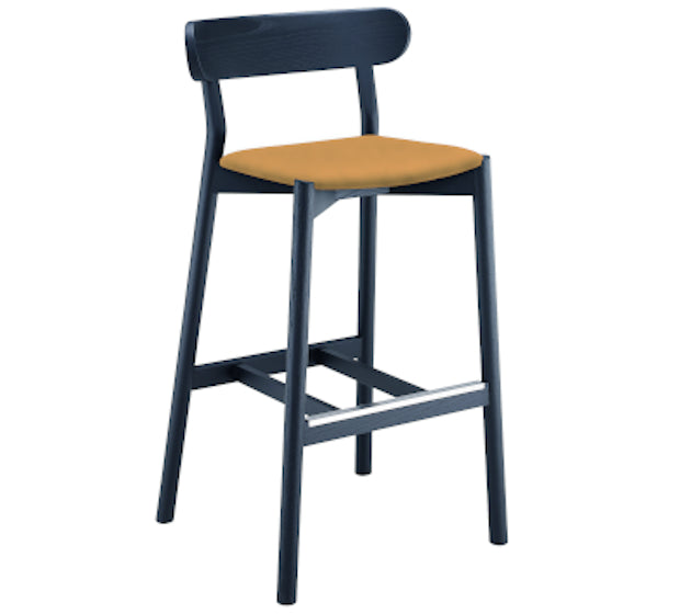 Montera H75 L CU Stool | Leather Wooden Bar Stool | theMADgroup