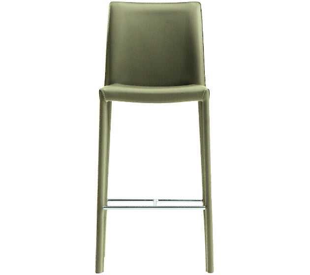 Nuvola H75 R_CU Stool | Leather Bar Stool with Sleek Frame | theMADgroup
