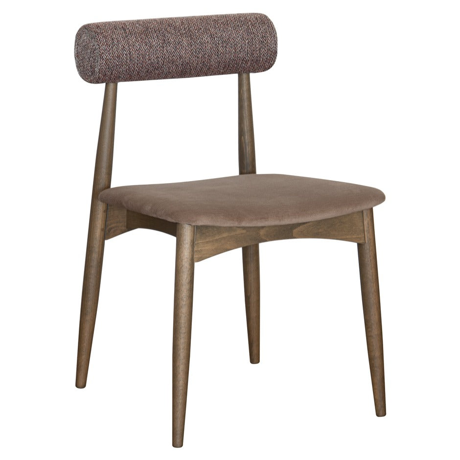 Osaka Chair - Stylish brown fabric dining chair with wooden legs | theMADgroup