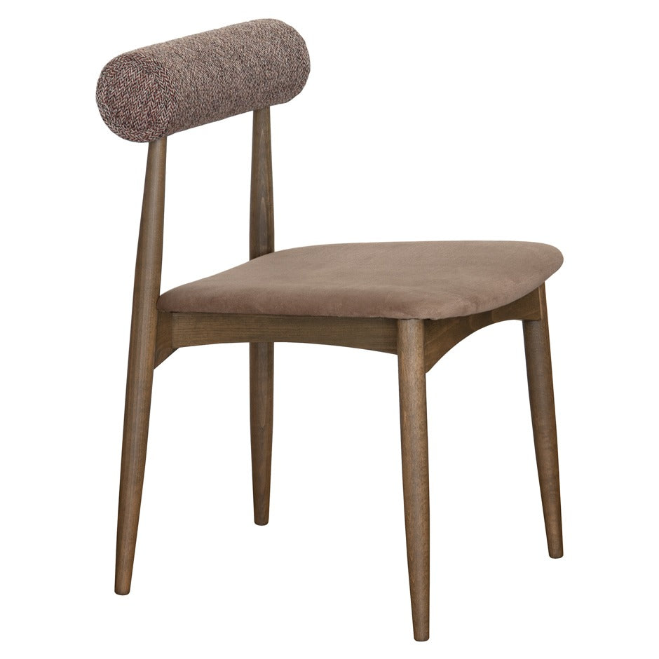 Osaka Chair - Stylish brown fabric dining chair with wooden legs | theMADgroup