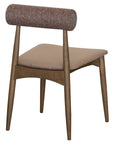 Osaka Chair - Stylish brown fabric dining chair with wooden legs | theMADgroup