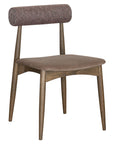 Osaka Chair - Stylish brown fabric dining chair with wooden legs | theMADgroup