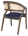 Rory Chair with woven cane back and deep-toned cushion | theMADgroup