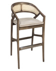 Rory Bar Stool with cane back and cushioned seat | theMADgroup