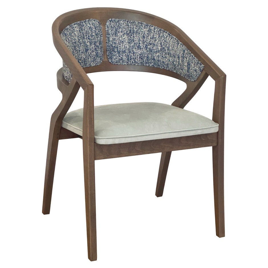 Rory Upholstered Chair with curved wooden frame and upholstered back | theMADgroup