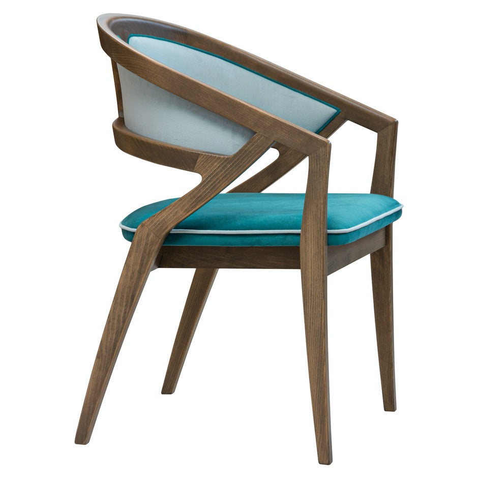 Rory Upholstered Chair with curved wooden frame and upholstered back | theMADgroup