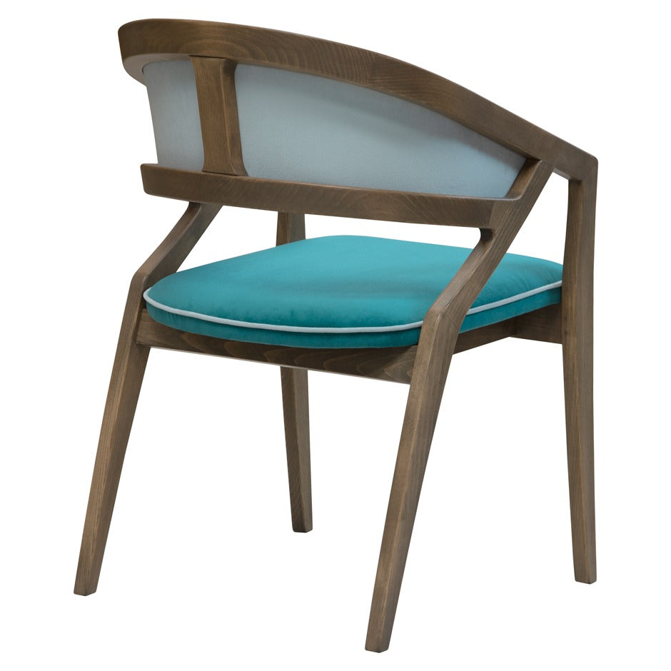 Rory Upholstered Chair with curved wooden frame and upholstered back | theMADgroup