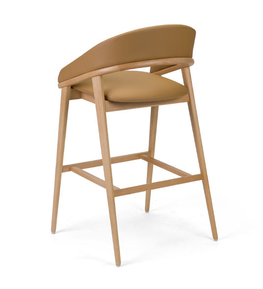 Tagada EST Bar Stool with elevated frame and curved modern seat | theMADgroup