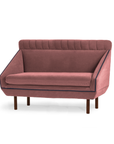 Agnes M modular couch in paris salmon with smooth easy clean teal piping and beech 056-2 solid wood feet – theMADgroup