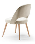 Ava Chair with Stripes 42 back, Vienna fudge seat and piping, solid wood legs – theMADgroup