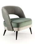 Ava Armchair with stamp teal back, barcelona fir & mouse seat, black wood feet – theMADgroup