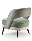 Ava Armchair with stamp teal back, barcelona fir & mouse seat, black wood feet – theMADgroup
