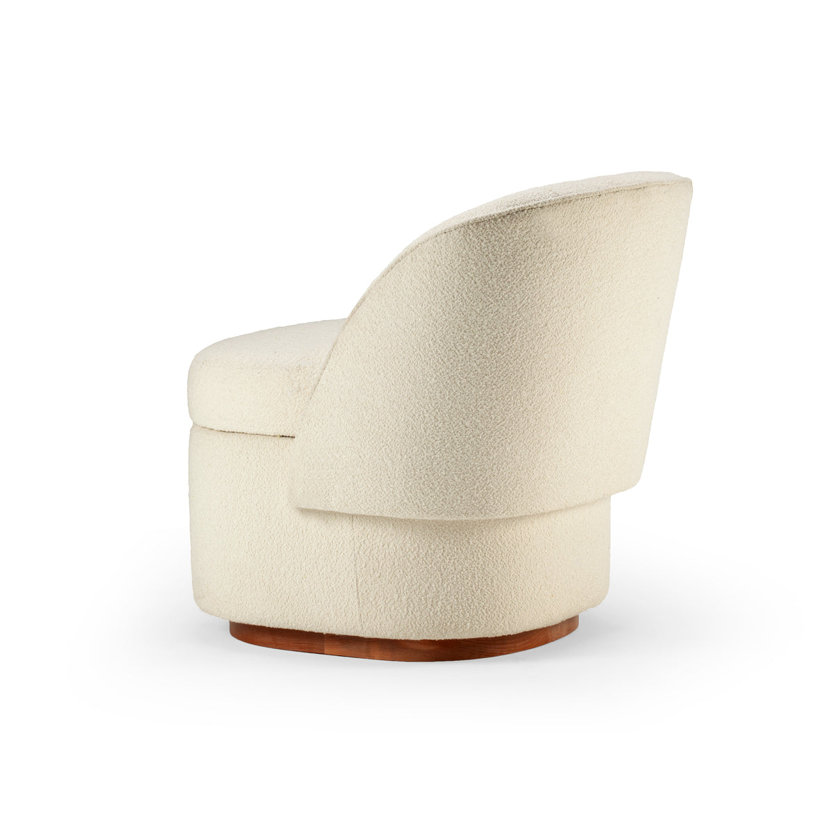 Bisou Armchair in bouclê snow with 056-0 solid wood base – theMADgroup