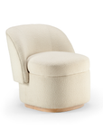 Bisou Armchair in bouclê snow with 056-0 solid wood base – theMADgroup