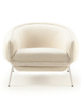 Blop Armchair in bouclê snow with ivory lacquered metal feet – theMADgroup