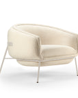 Blop Armchair in bouclê snow with ivory lacquered metal feet – theMADgroup