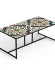 Caldas Rectangle Circules table with Circules ceramic top and black base | theMADgroup