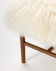 Nano Stool in white lamb leather with beech 056-03 solid wood feet – theMADgroup
