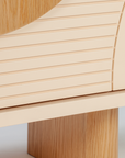Olga bedside table with ivory MDF and oak details | theMADgroup