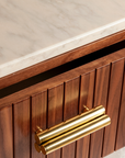 Malcolm console with Estremoz marble and walnut | theMADgroup