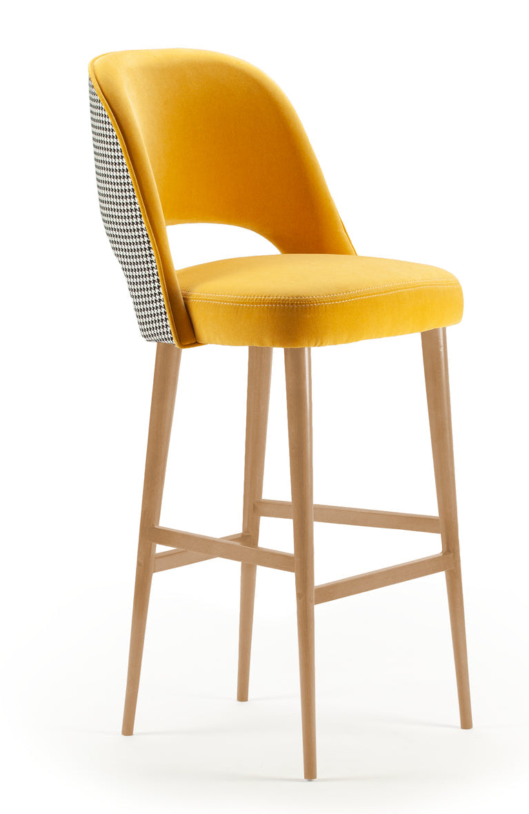 Ava Bar Chair with esparta exterior, tobacco interior, and oak legs – theMADgroup