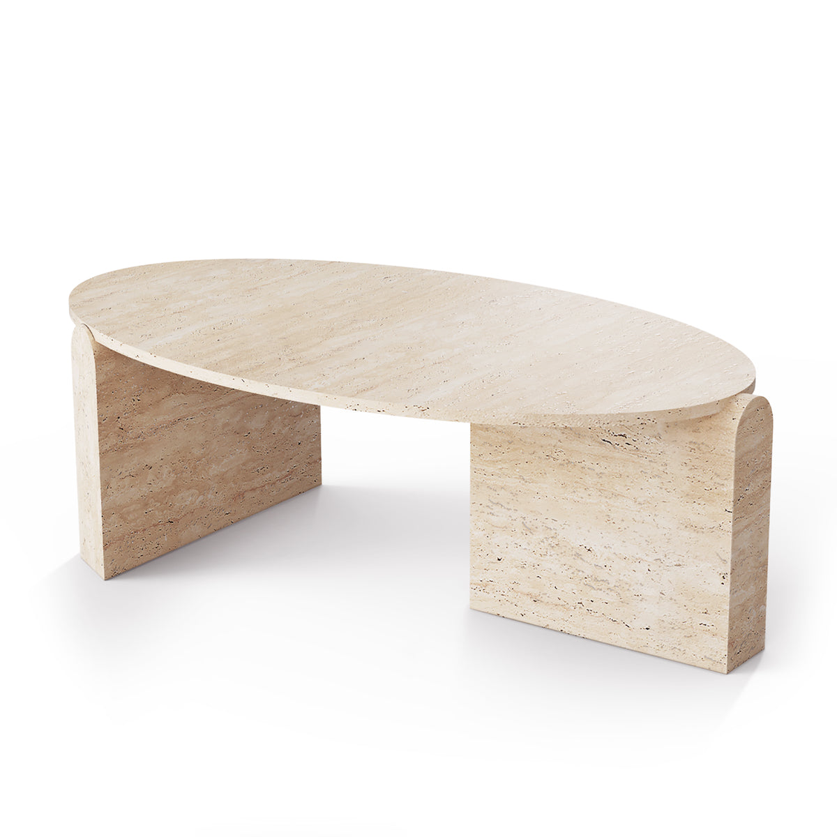 Jean Travertine center table with natural travertine marble top – theMADgroup