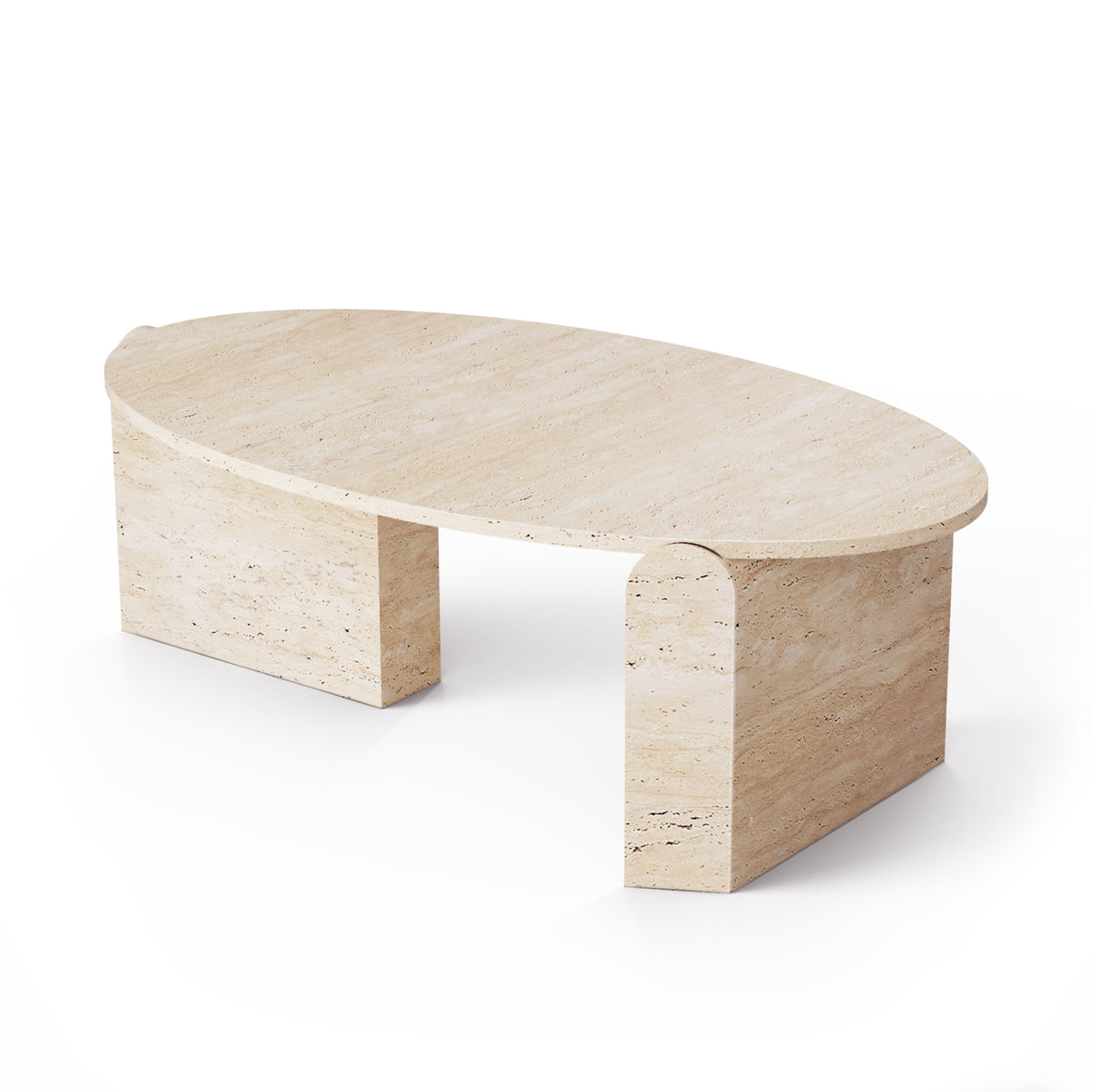 Jean Travertine center table with natural travertine marble top – theMADgroup