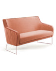 Croix Settee in Smooth Easy Clean Apricot with Lilac Lacquered Metal Feet – theMADgroup