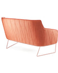 Croix Settee in Smooth Easy Clean Apricot with Lilac Lacquered Metal Feet – theMADgroup