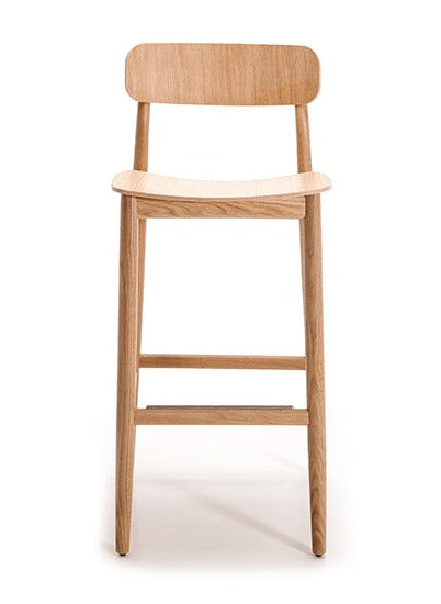 Basic Backrest Stool 75 | Tall Wooden Stool with Backrest | TheMADgroup