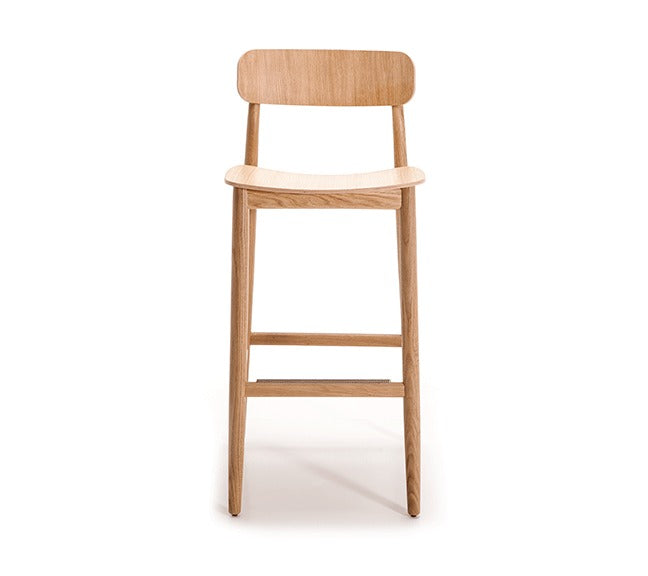 Basic Backrest Stool 75 | Tall Wooden Stool with Backrest | TheMADgroup