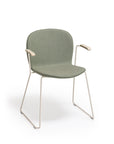Ona Chair with Armrests and Sled Base | Metal Armchair | TheMADgroup