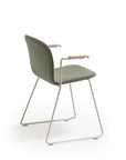 Ona Chair with Armrests and Sled Base | Metal Armchair | TheMADgroup