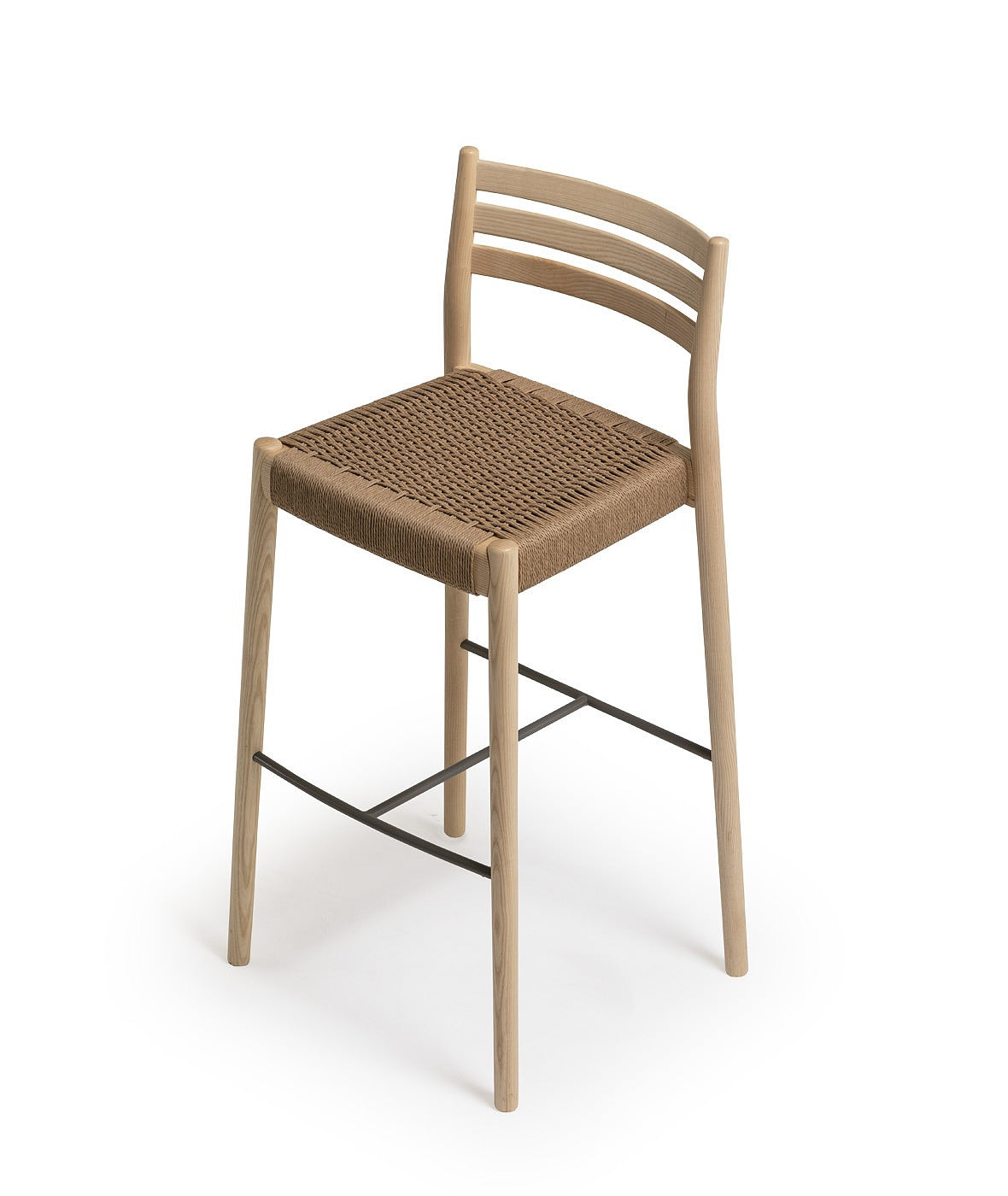 Bogart Stool With Backrest | Woven Cord Seating | TheMADgroup