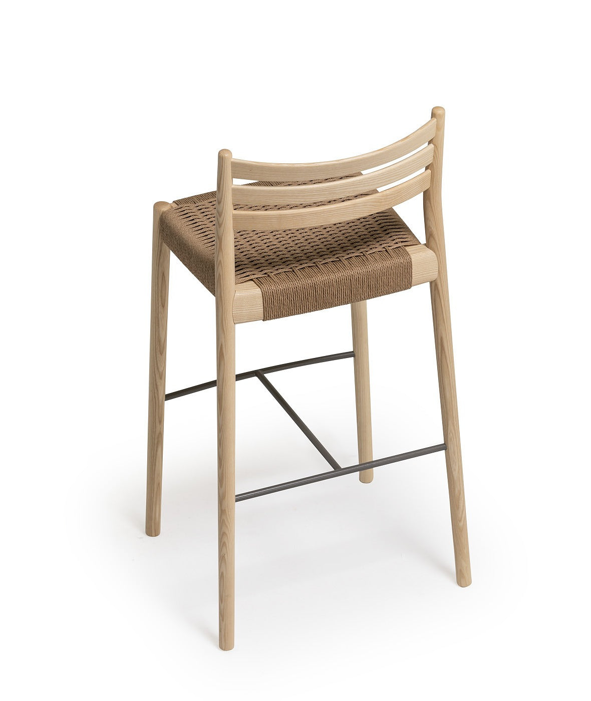 Bogart Stool With Backrest | Woven Cord Seating | TheMADgroup
