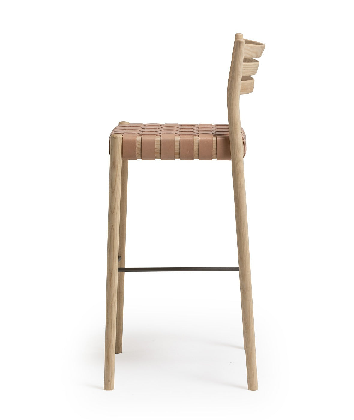Bogart Stool With Backrest | Cotton & Leather Webbing | TheMADgroup