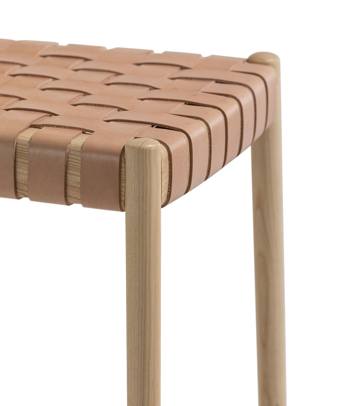 Bogart Stool With Backrest | Cotton & Leather Webbing | TheMADgroup