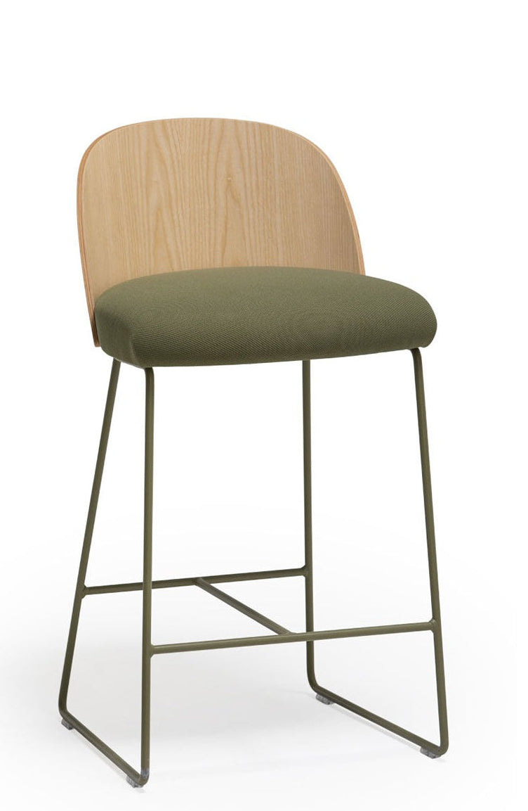 Cistell Medium Stool | Metal Sled Base Counter Stool | TheMADgroup